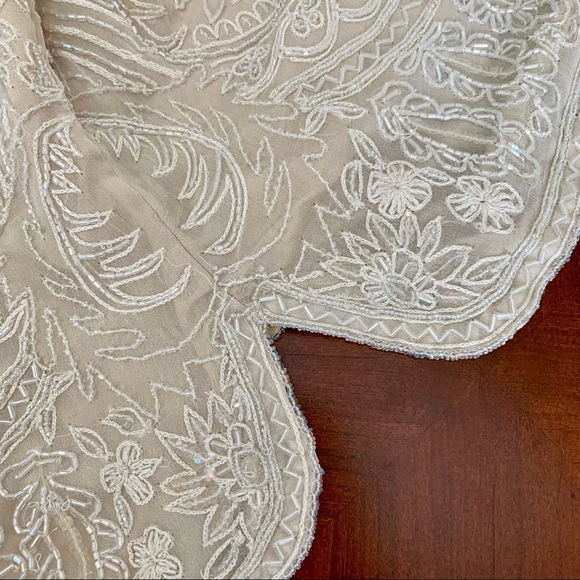 Vintage Adrianna Papell Beaded Lace Evening Jacket — EUC - Picture 13 of 14